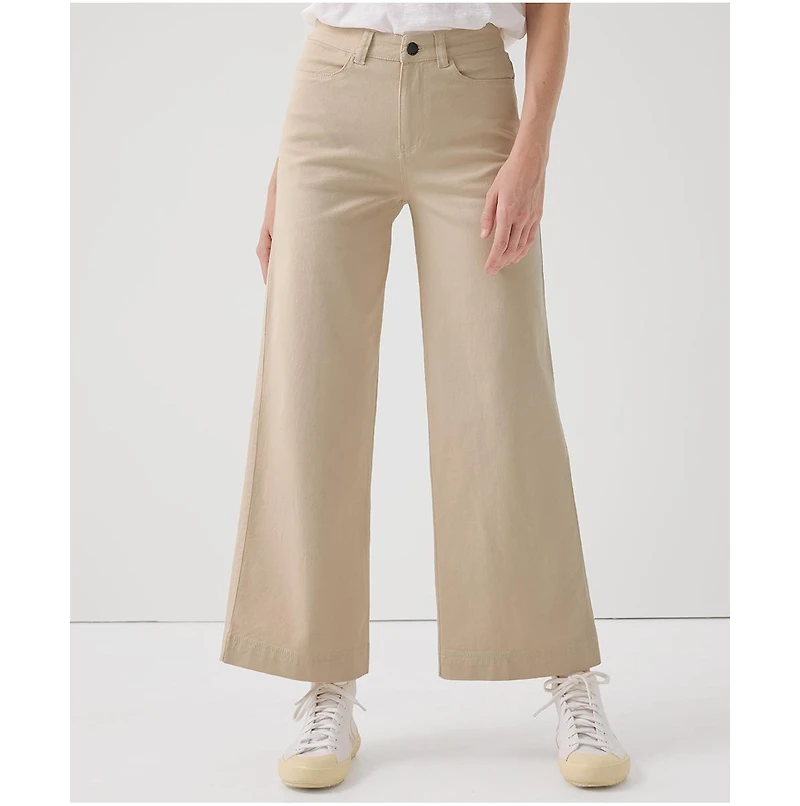 Pact Women's Organic Cotton Stretch Twill Denim Wide Leg Pant