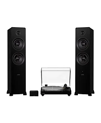 Fluance RT85N Reference High Fidelity Vinyl Turntable (Piano Black), PA10 Phono Preamp and Ai81 Powered Floorstanding Speakers (Black Ash), Nagaoka Mp