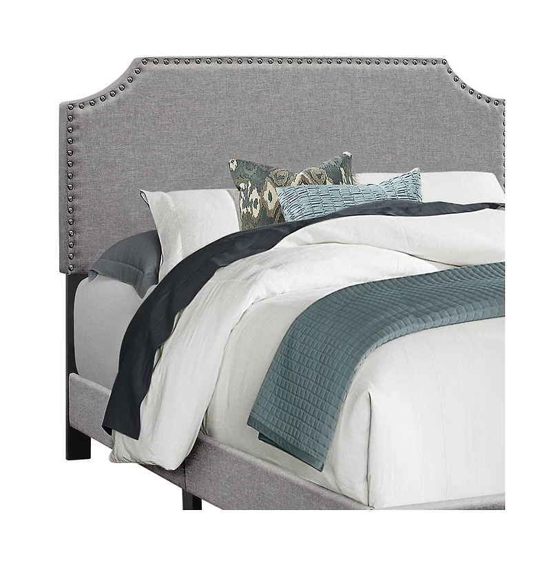 Modern Full Upholstered Bed Frame in Faux Leather with Wood Support