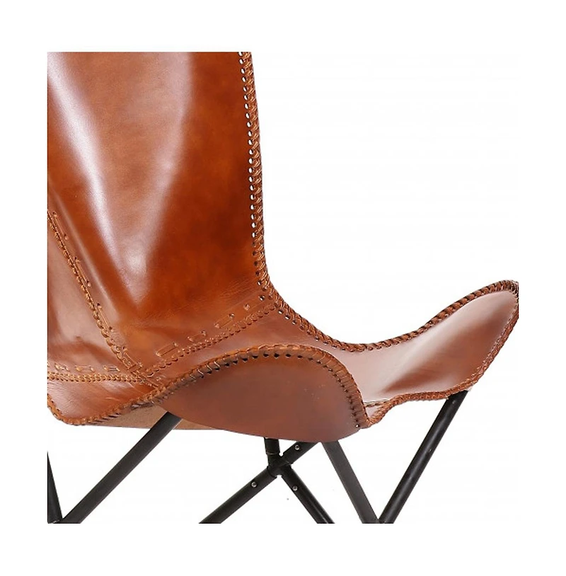 Leather Butterfly Chair – Vintage-Inspired Accent Seating