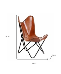 Leather Butterfly Chair – Vintage-Inspired Accent Seating