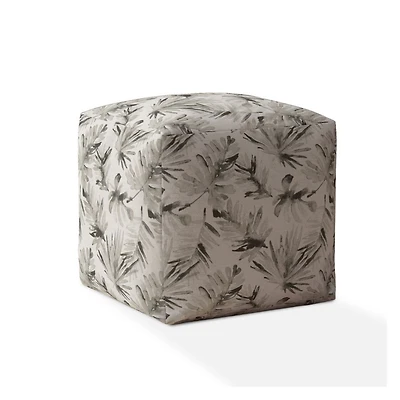 Cotton Pouf Ottoman with Floral Design – Trendy and Comfortable