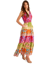 Vince Camuto Women's Printed Surplice-Neck Maxi Dress