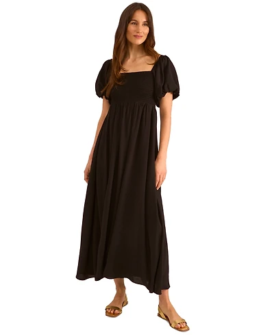 Vince Camuto Women's Smocked Empire-Waist Puffed-Sleeve Dress