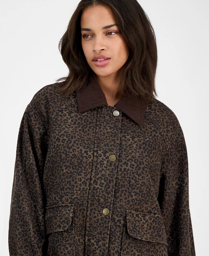Bcbg Women's Corduroy-Collar Barn Jacket, Exclusively at Macy's
