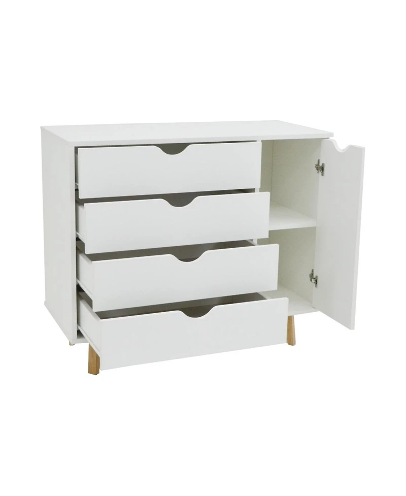 Solid Wood 4-Drawer Combo Dresser – Versatile Storage