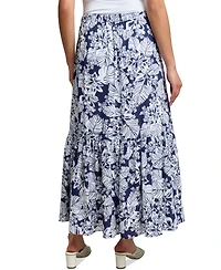 Jones New York Petite Printed Ruffled Maxi Skirt