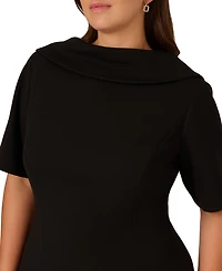Adrianna Papell Plus Size Roll-Neck Sheath Dress