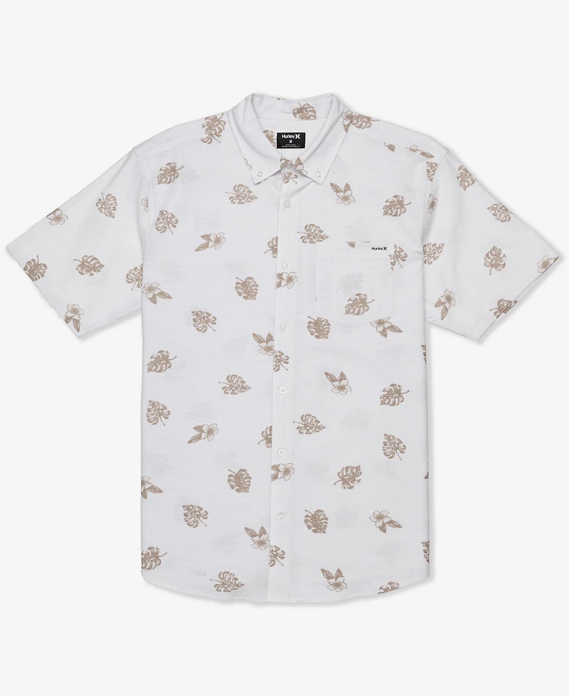 Hurley Men's Oao Stretch Print Short Sleeve Shirt