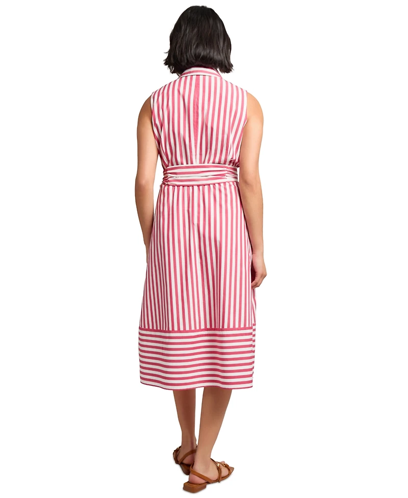 Jones New York Petite Striped Midi Shirtdress