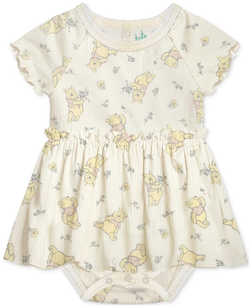 Disney Baby Girls Winnie-the-Pooh Skirted Bodysuits & Headband, 3 Piece Set