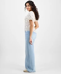 Celebrity Pink Juniors' Elastic-Back Wide-Leg Jeans