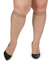 MeMoi Women's 2 Pair Pack Energizing Curvy Knee Highs Mm-4240