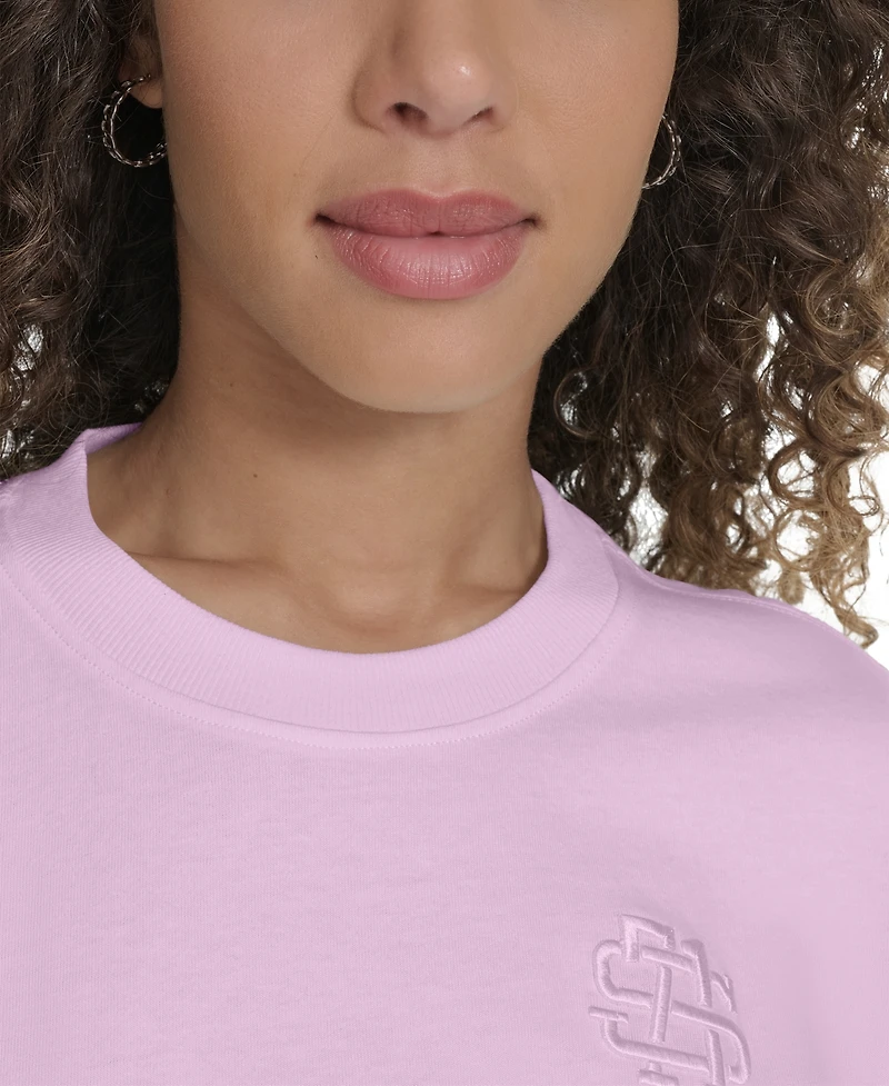 Starter Women's Cotton Monogram Relaxed Cropped T-Shirt