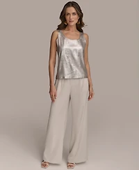 Donna Karan New York Women's Metallic Scoop-Neck Tank Top