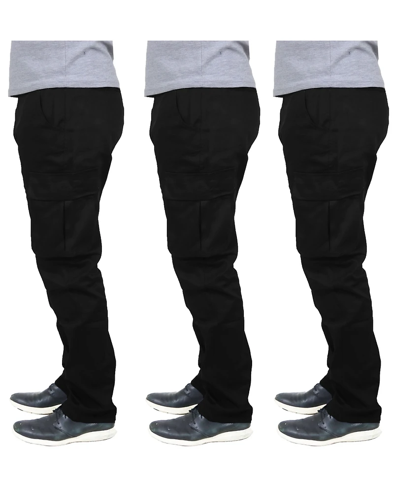 Blu Rock Men's 3-Pack Flex Stretch Cargo Pants