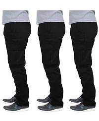 Blu Rock Men's 3-Pack Flex Stretch Cargo Pants