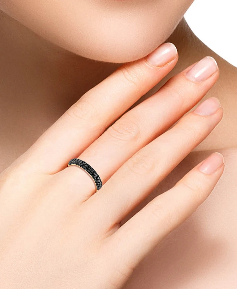 Lali Jewels Black Diamond Band (3/4 ct. t.w.) in 14k Gold & Black Rhodium
