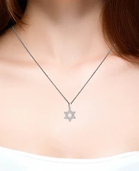 Lali Jewels Diamond Star of David 18" Pendant Necklace (1/5 ct. t.w.) in 14k White Gold