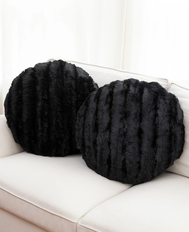Cheer Collection Decorative Round Deccorative Pillow Set, 18" x