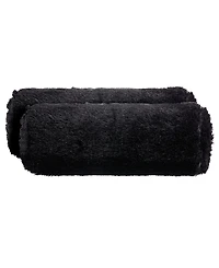 Cheer Collection Shaggy Bolster Decorative Pillow Set, 8" x 24"