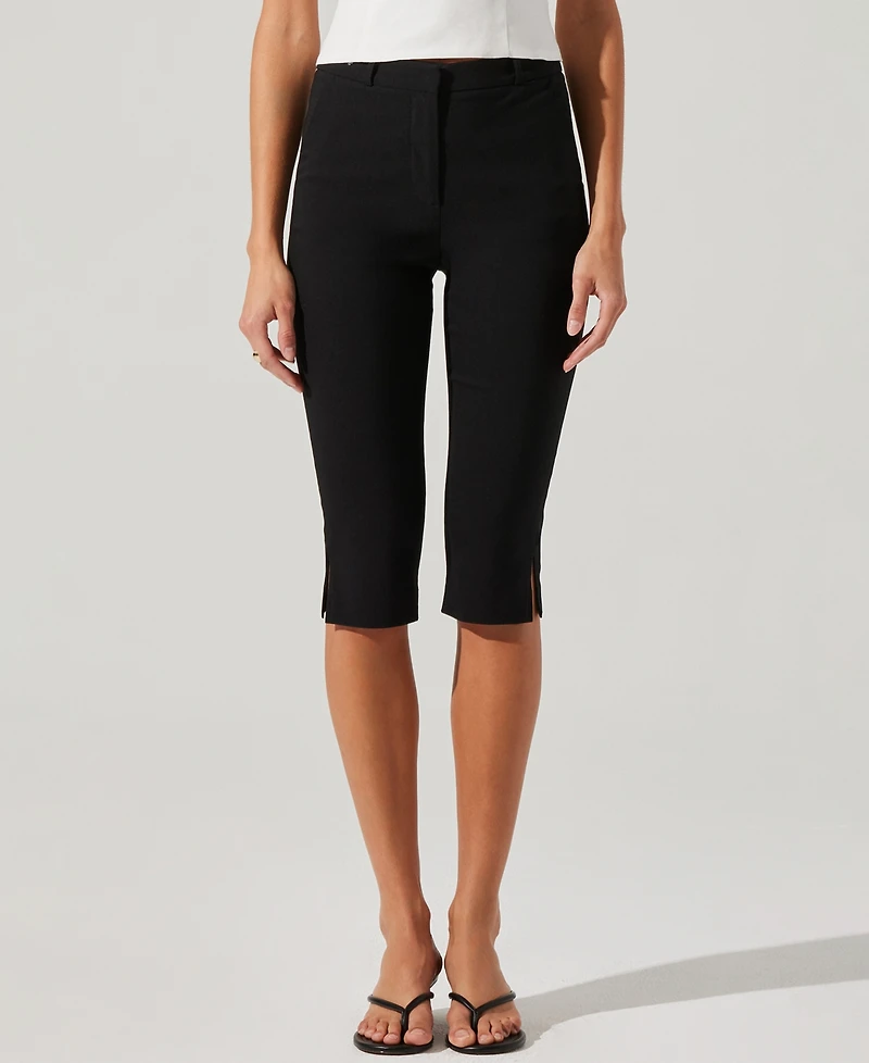 Astr the Label Women's Cardin High-Rise Capri Pants