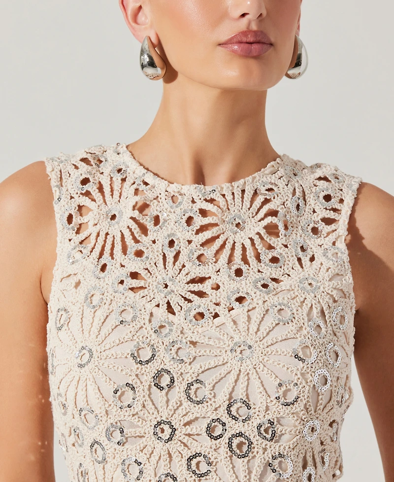 Astr the Label Women's Priscila Floral Crochet Dress