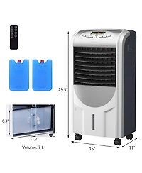 Gymax Air Cooler Heater Portable Evaporative Fan Filter Humidifier