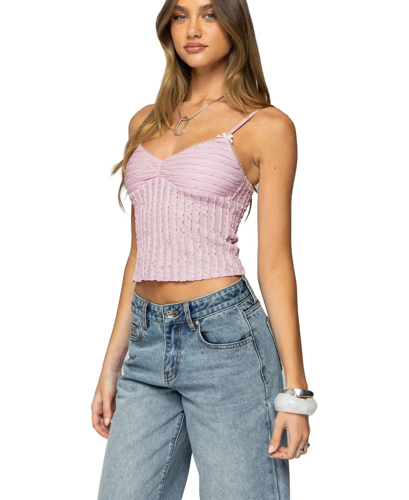Edikted Women's Aryah Ruffled Tank Top