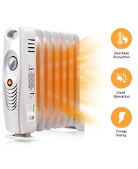 Gymax 700W Oil Filled Space Heater Radiator w/ Adjustable Thermostat Home Office
