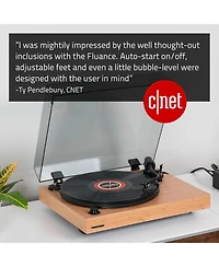 Fluance RT82 Reference High Fidelity Vinyl Turntable Record Player with Ortofon OM10 Cartridge, Speed Control Motor, Mass Mdf Wood Plinth, Vibrat