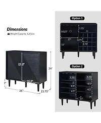 Alfred 34" Tall -Door Accent Cabinet with Adjustable Shelves