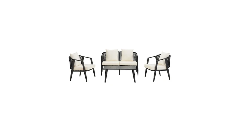 Mondawe Durable and Comfortable Outdoor Seating Set,Suitable for Patios, Lawns, Poolsides