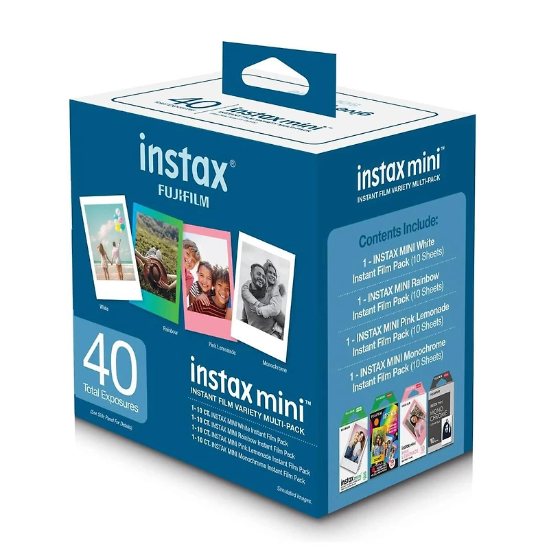 Fujifilm Instax Mini 99 Instant Film Camera, Matte Black, Bundle with Instant Variety Value Film Pack, 40 Exposures