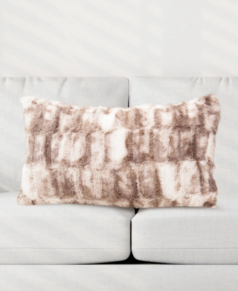 Cheer Collection Decorative Faux Fur Deccorative Pillow Set, 12" x 20"