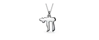 Bling Jewelry Delicate Judaic Chai Symbol Pendant Necklace in Sterling Silver