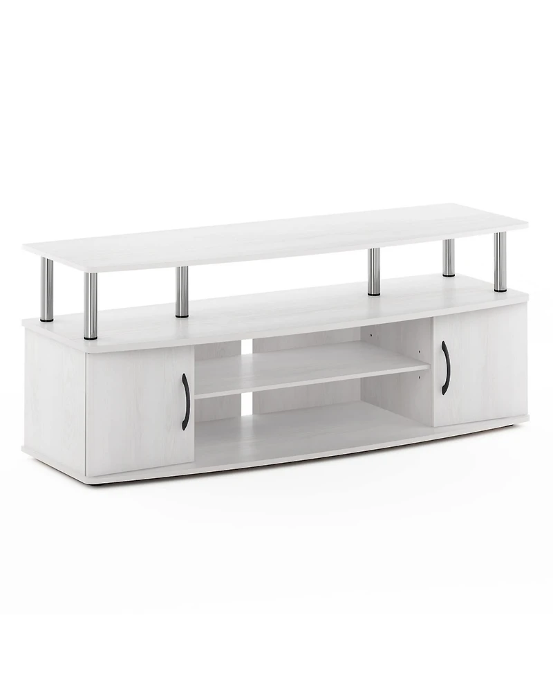 Furinno Modern Tv Stand Media Entertainment Center for Tv's up To 55" w/2-Door Storage Cabinet,White Oak