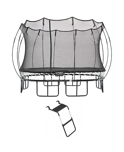 Springfree Trampoline 11 ft x 11 ft Large Square + FlexrStep V2 Bundle – Springless Fun with Adjustable & Lock Restrict Ladder Attachment Acces