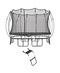 Springfree Trampoline 11 ft x 11 ft Large Square + FlexrStep V2 Bundle – Springless Fun with Adjustable & Lock Restrict Ladder Attachment Acces
