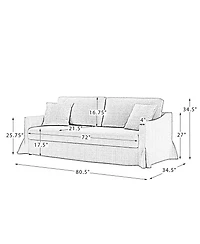 Farmhouse Patrice 80.7" Slipcovered Sofa