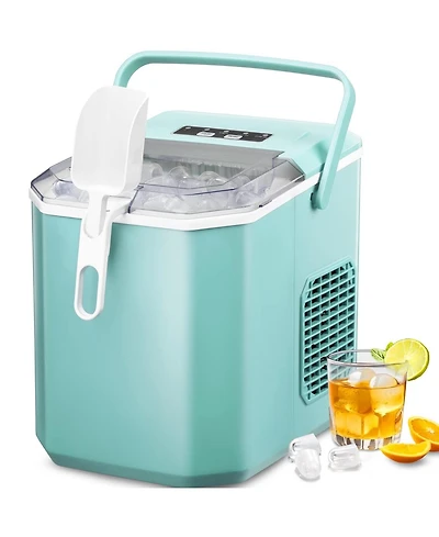 Cowsar 26Lbs Countertop Ice Maker, 9 Cubes in 8 Mins, Two Ice Size ,Self-Cleaning, with Scoop/Basket