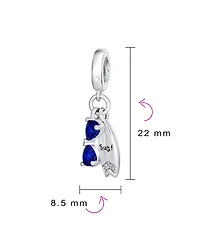 Bling Jewelry Fun Sports Blue Cz Sterling Silver Glass Charm Bead Travel & Beach Adventures