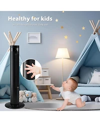 Antarctic Star Tower Fan Portable Electric Oscillating Quiet Cooling Remote Control Standing Bladeless Floor Fans 3 Speeds Wind Modes Timer Bedroo