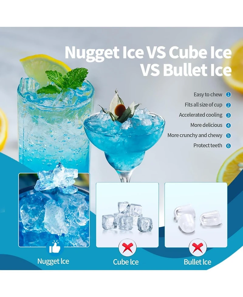 Antarctic Star Nugget Countertop Ice Maker with Soft Chewable