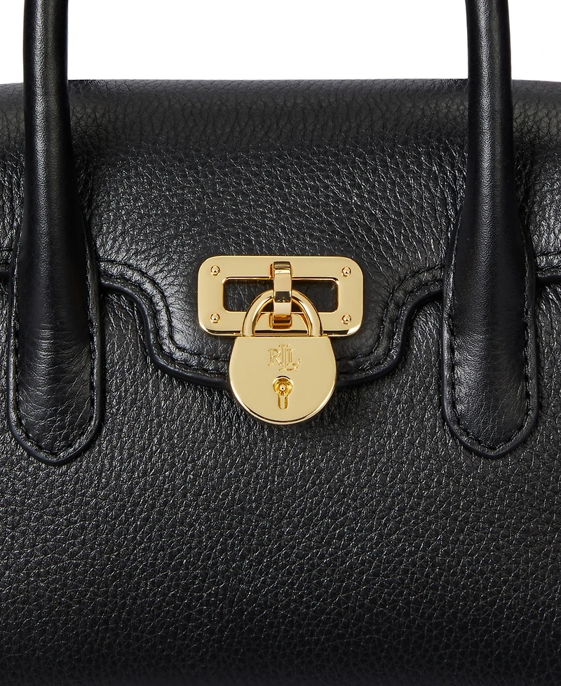 Lauren Ralph Pebbled Leather Small Tanner Satchel