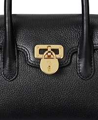 Lauren Ralph Pebbled Leather Small Tanner Satchel