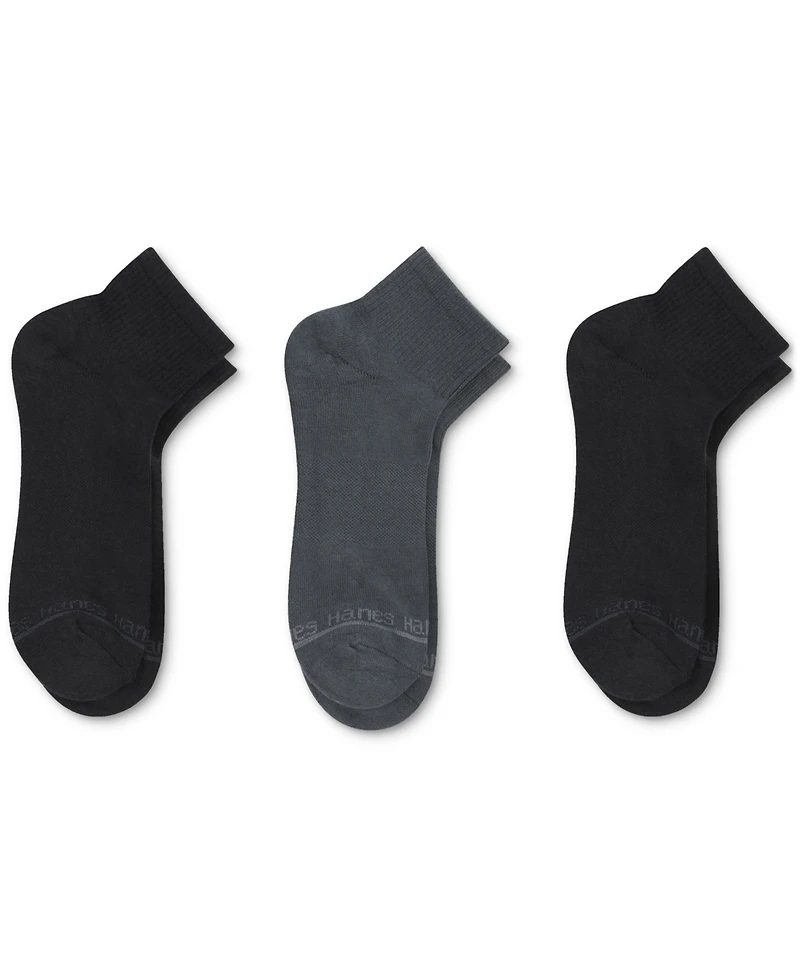 Hanes Men's Originals Premium SuperSoft Ankle Socks, 3-Pack