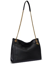 Lauren Ralph Pebbled Leather Large Bradley Tote Bag