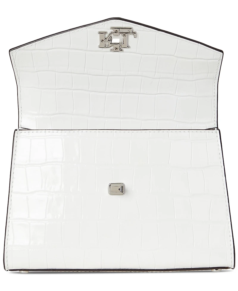 Lauren Ralph Lauren Farrah Small Crocodile-Embossed Leather Satchel