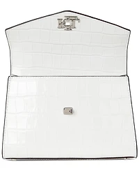 Lauren Ralph Lauren Farrah Small Crocodile-Embossed Leather Satchel